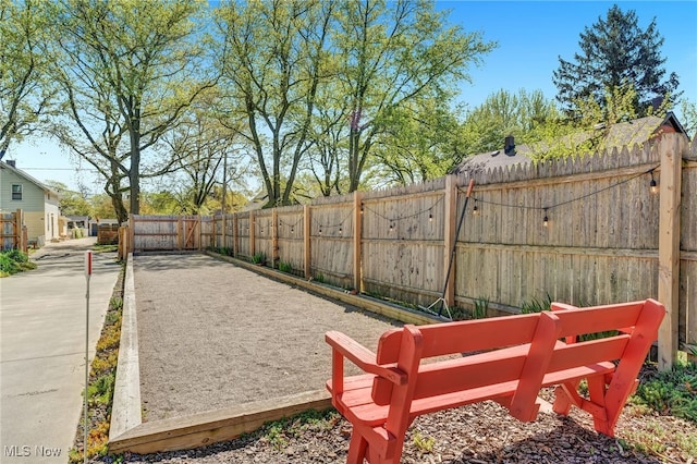 view of yard featuring fence