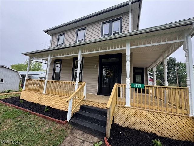 farmhouse with covered porch