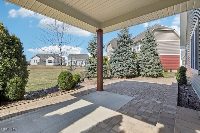 view of patio featuring a residential view