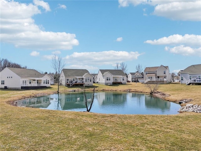 property view of water with a residential view