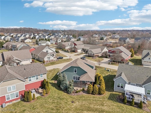 aerial view with a residential view