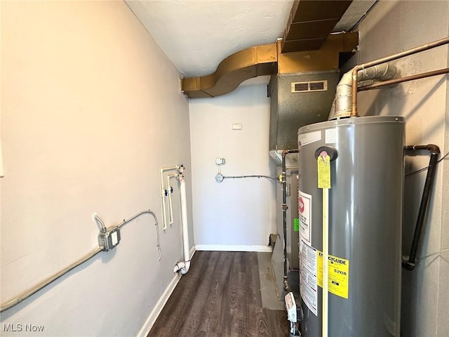 utility room with water heater and visible vents
