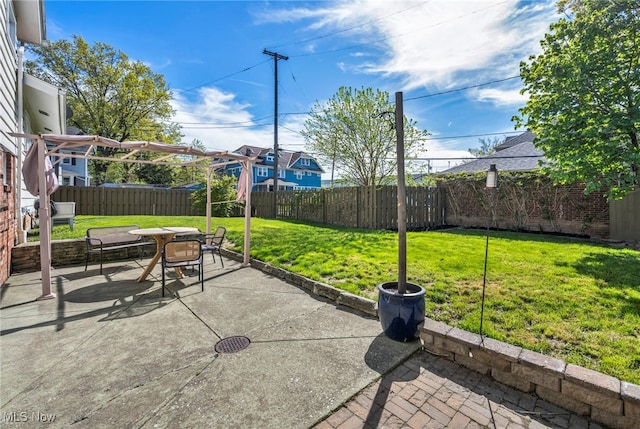 view of patio / terrace featuring outdoor dining area and a fenced backyard