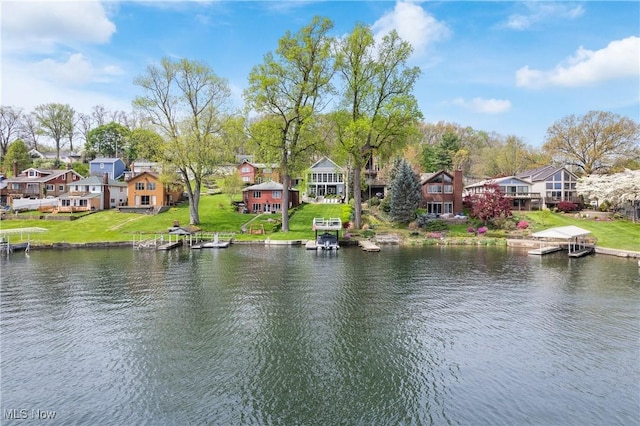 water view featuring a residential view