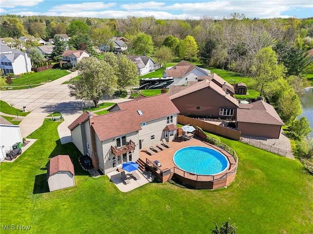 bird's eye view featuring a residential view