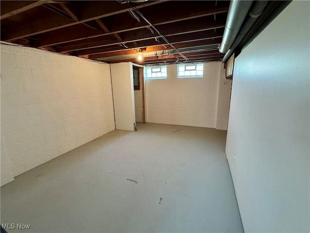 basement with electric panel