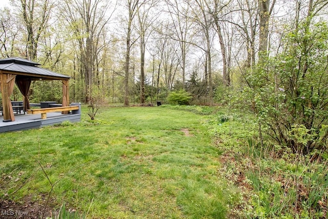 view of yard with a gazebo