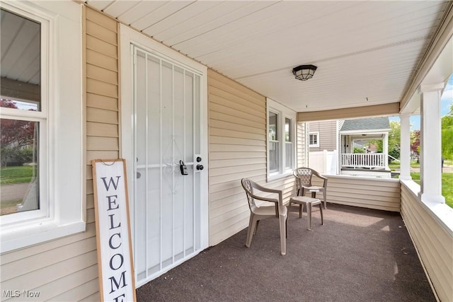 balcony with covered porch
