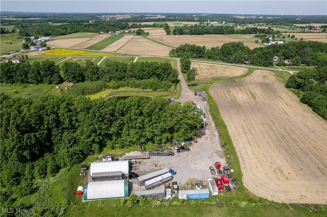 aerial view featuring a rural view