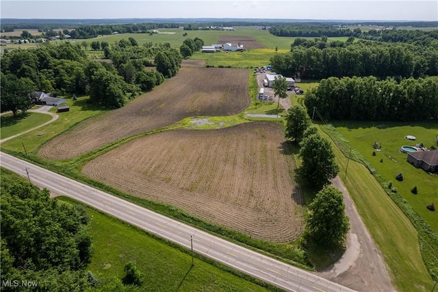 bird's eye view with a rural view