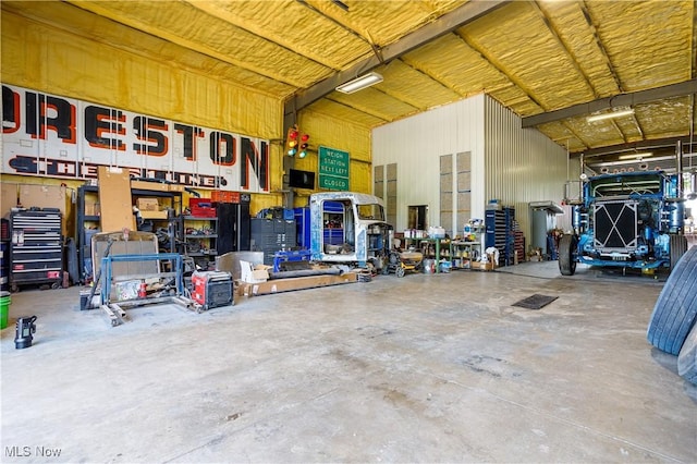 view of garage