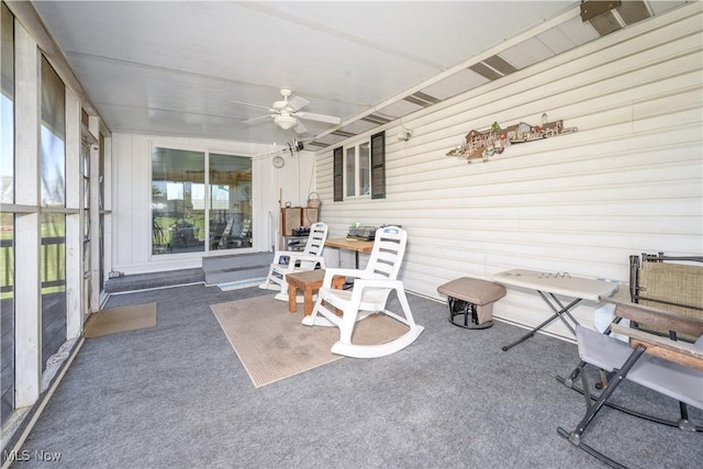4561 Industry Rd, Ravenna, OH 44266 - sunroom with a ceiling fan