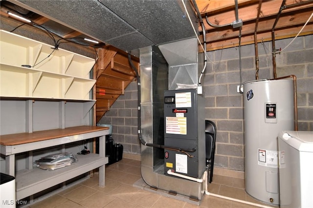 utility room featuring washer / clothes dryer and water heater