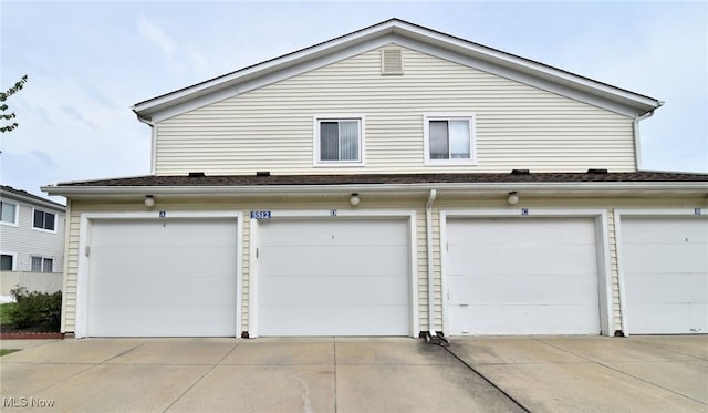 view of garage
