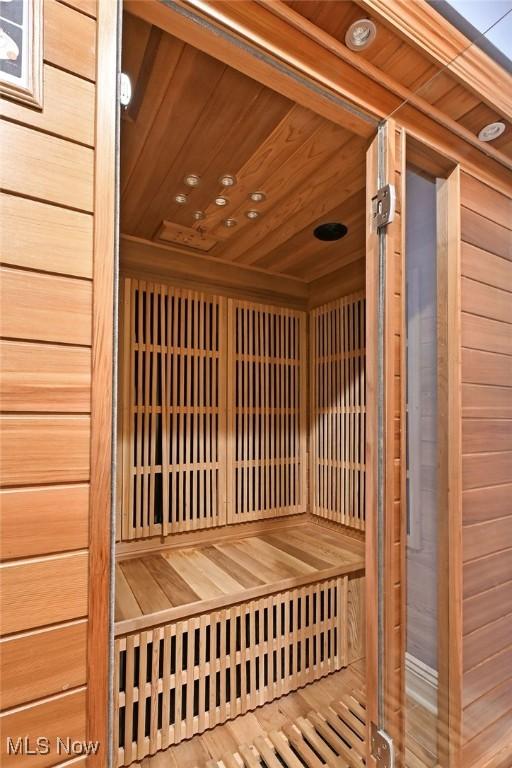 view of sauna