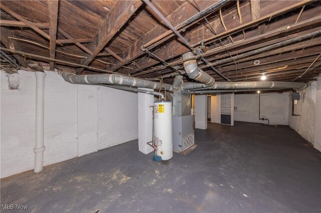 1459 W 107th St, Cleveland, OH 44102 - unfinished basement with gas water heater