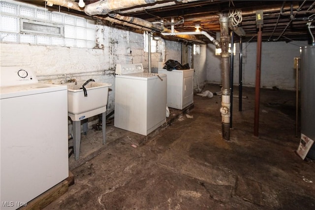 3322 E Overlook Rd, Cleveland Heights, OH 44118 - unfinished below grade area with separate washer and dryer and water heater