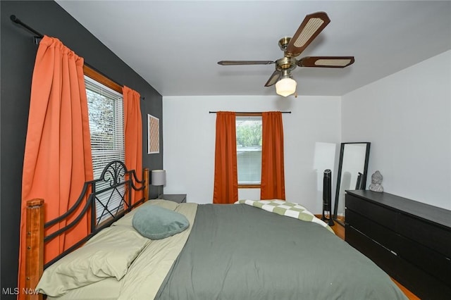 bedroom with ceiling fan