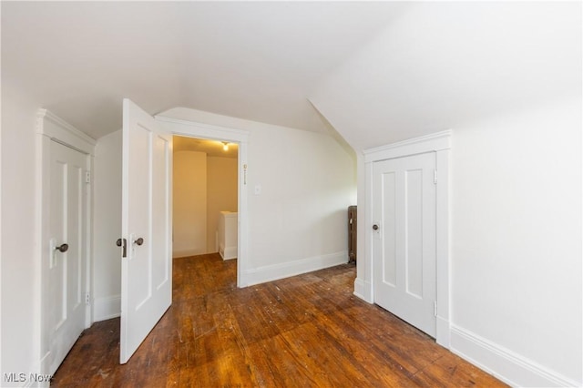 2155 Middlefield Rd, Cleveland Heights, OH 44106 - additional living space with baseboards, wood-type flooring, and vaulted ceiling