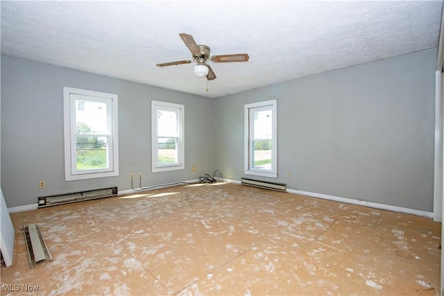 7333 Blachleyville Rd, Wooster, OH 44691 - empty room with a ceiling fan, baseboards, and baseboard heating