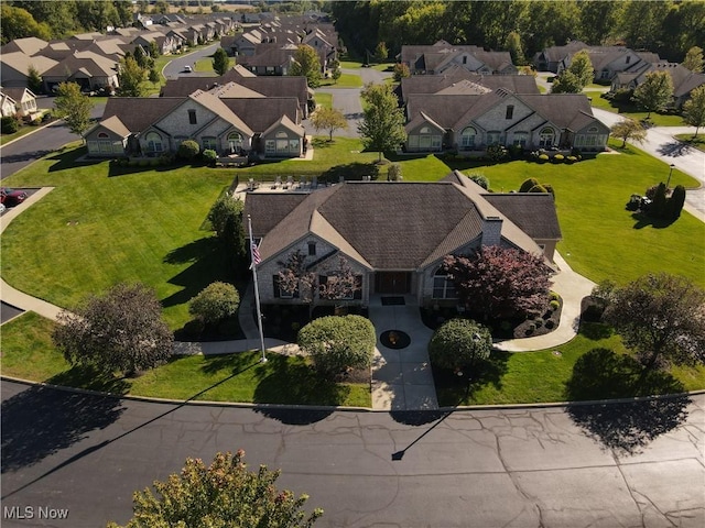 aerial view with a residential view