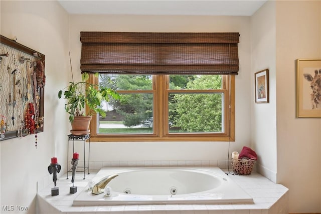 5420 Crystal Cove Cir, Stow, OH 44224 - full bathroom featuring a tub with jets and a healthy amount of sunlight