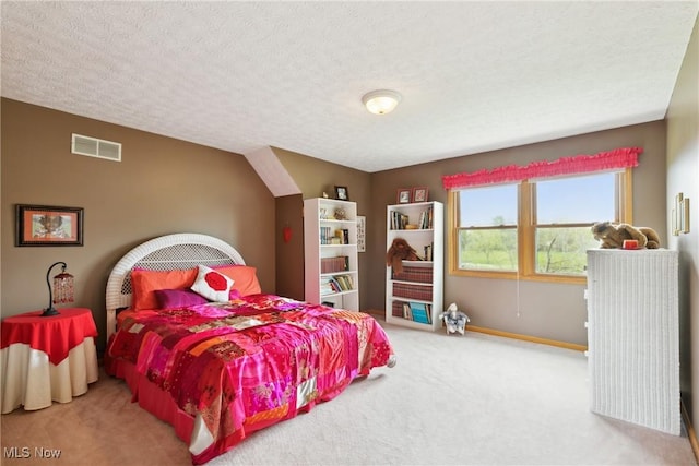 5420 Crystal Cove Cir, Stow, OH 44224 - carpeted bedroom featuring a textured ceiling and visible vents