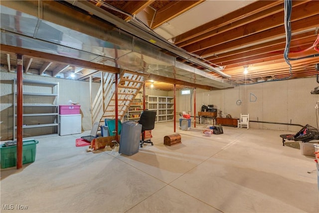 16544 Davis Dr, Calcutta, OH 43920 - unfinished basement with stairway