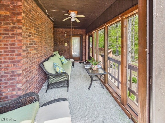 155 Richwood Ct, Belpre, OH 45714 - sunroom / solarium with a ceiling fan