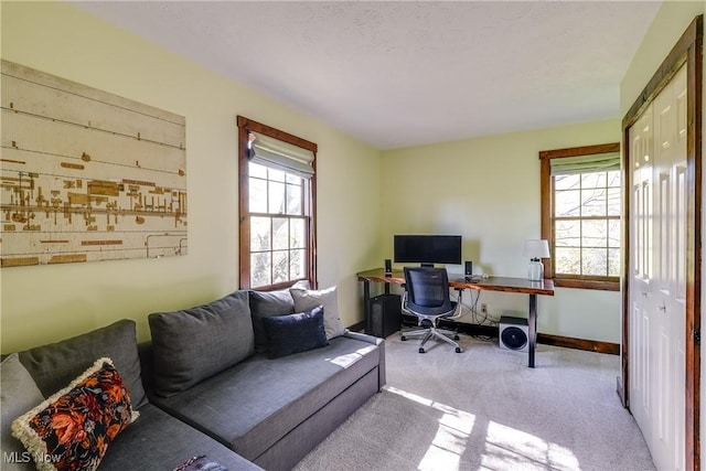 view of carpeted office