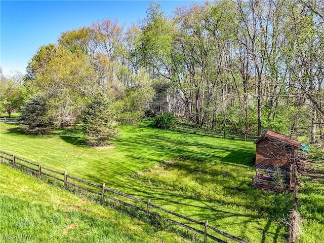 view of yard with fence