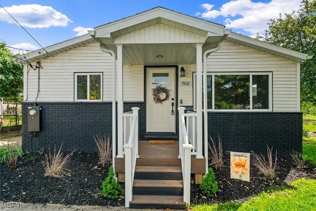 bungalow with brick siding