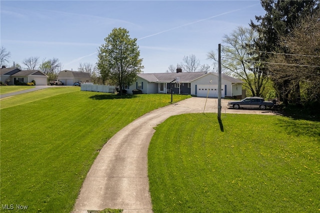 4299 Weymouth Rd, Medina, OH 44256 - ranch-style house featuring an attached garage, a front lawn, and concrete driveway