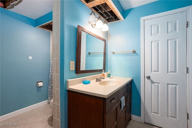 4299 Weymouth Rd, Medina, OH 44256 - bathroom featuring baseboards, a shower, tile patterned flooring, and vanity