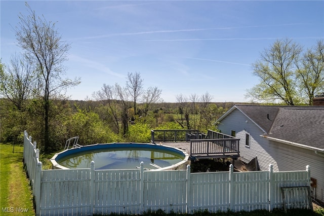 4299 Weymouth Rd, Medina, OH 44256 - outdoor pool featuring fence and a deck