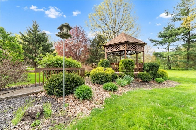 view of yard featuring a gazebo