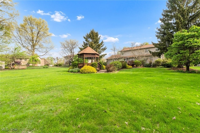view of yard featuring a gazebo