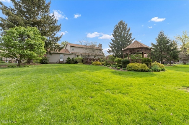 view of yard featuring a gazebo