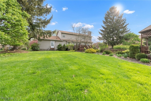 view of yard with fence