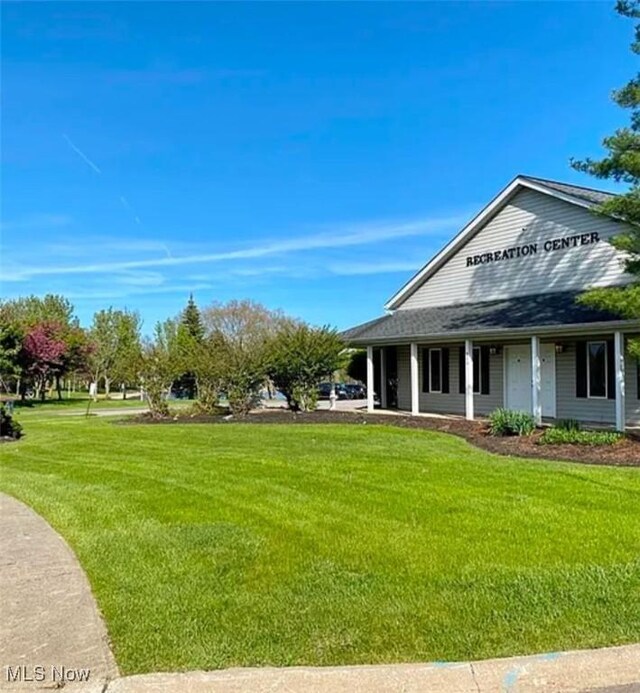 view of yard with a porch