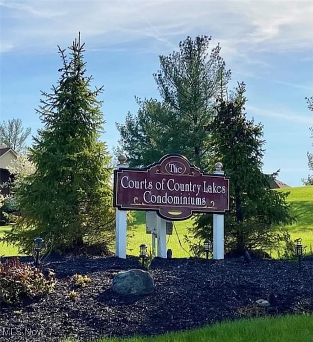 view of community sign