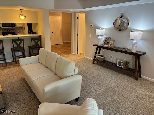 living room with baseboards