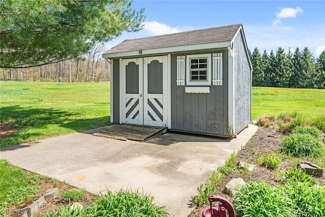 view of shed