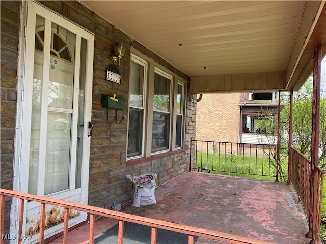 view of patio / terrace featuring a porch