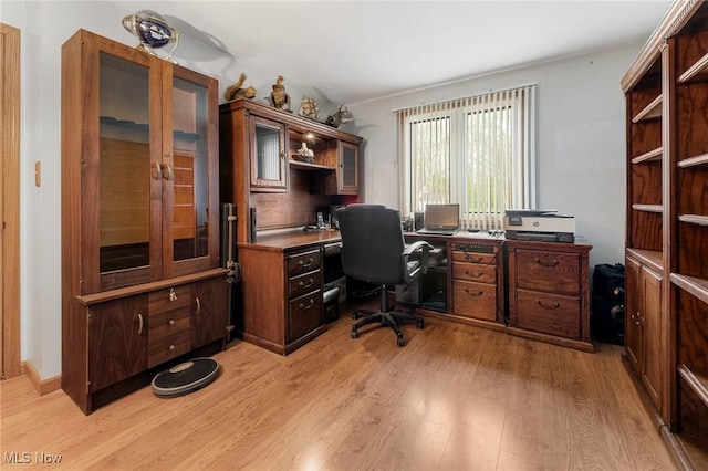 office area featuring light wood-style floors