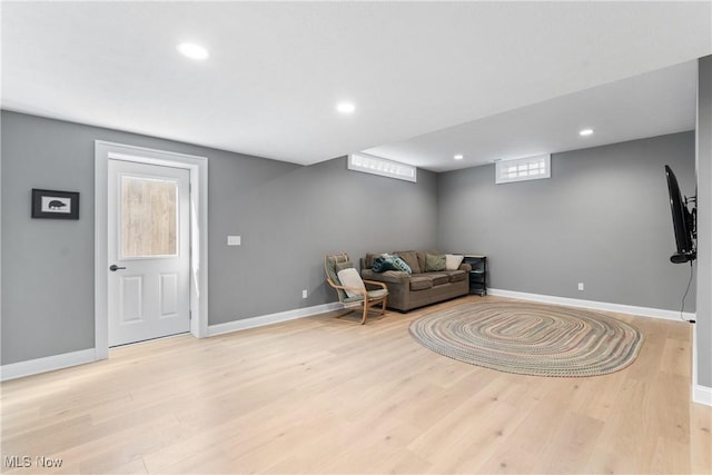 46748 New London Eastern Rd, New London, OH 44851 - living area featuring light wood-style floors, baseboards, and recessed lighting