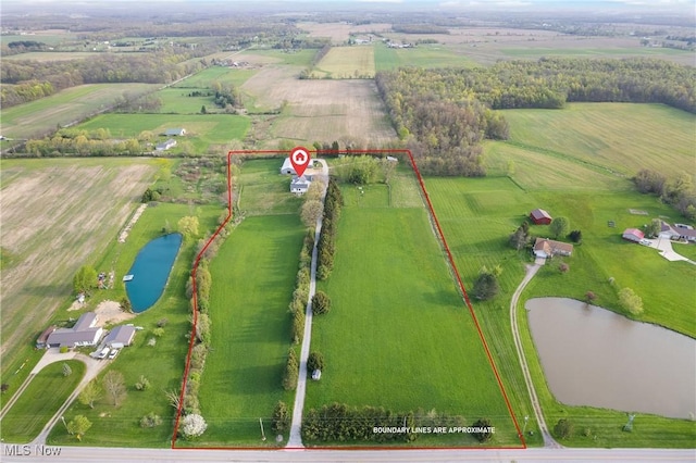 46748 New London Eastern Rd, New London, OH 44851 - aerial view with a water view and a rural view