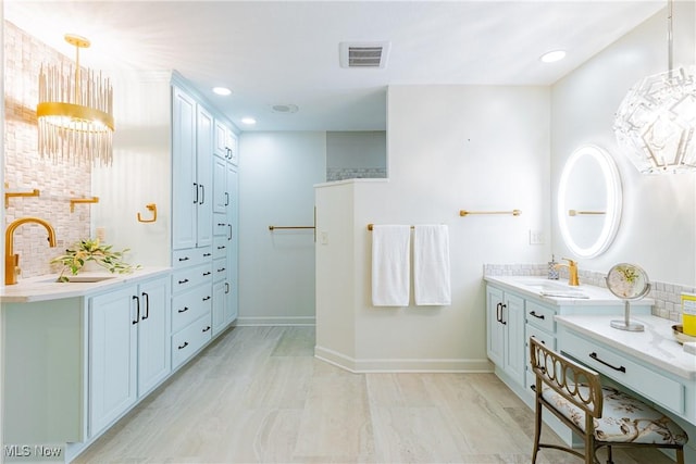 1175 Inverness Ln, Stow, OH 44224 - full bath featuring vanity, baseboards, recessed lighting, and visible vents