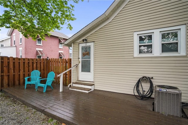 288 College St, Wadsworth, OH 44281 - wooden deck with fence and central AC unit