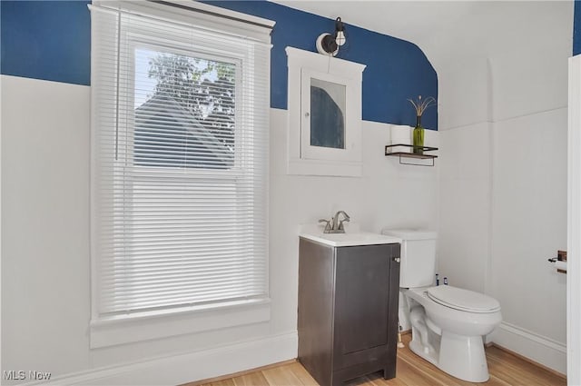 288 College St, Wadsworth, OH 44281 - bathroom with toilet, wood finished floors, and vanity